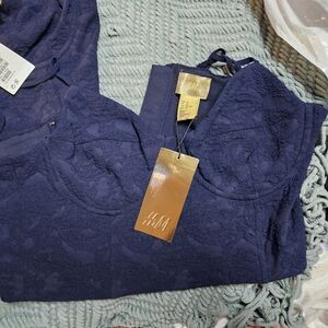 H&M Blue Corset Crop Top